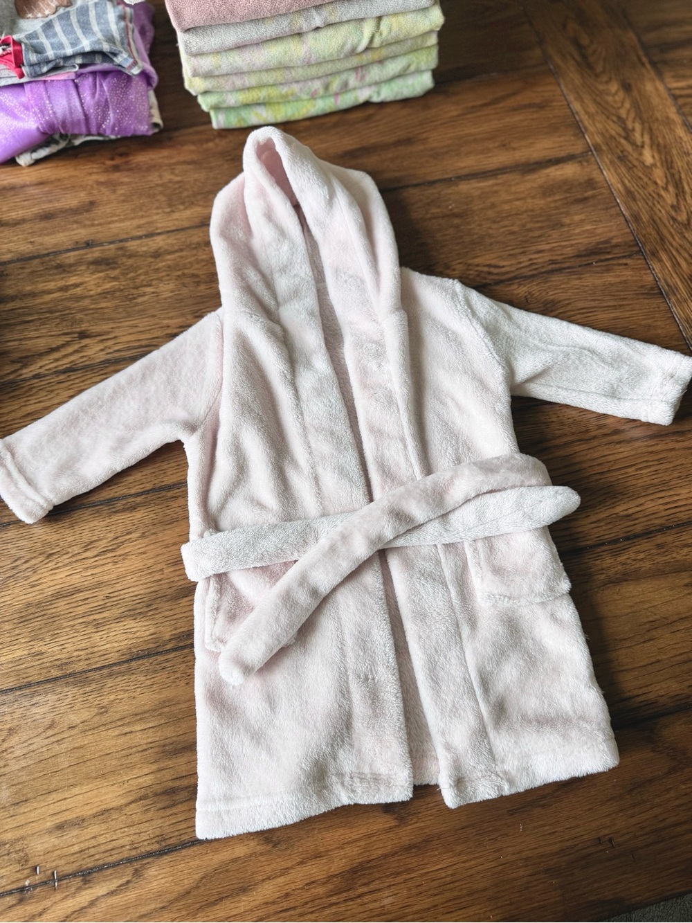 The Softest Pink Hooded Bath Robe